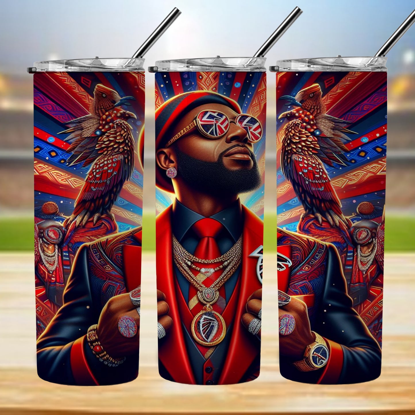 Kaleidoscope Football 20oz Sublimation Tumbler Image Bundle