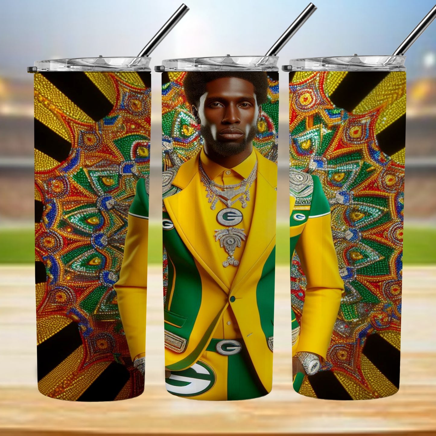 Kaleidoscope Football 20oz Sublimation Tumbler Image Bundle