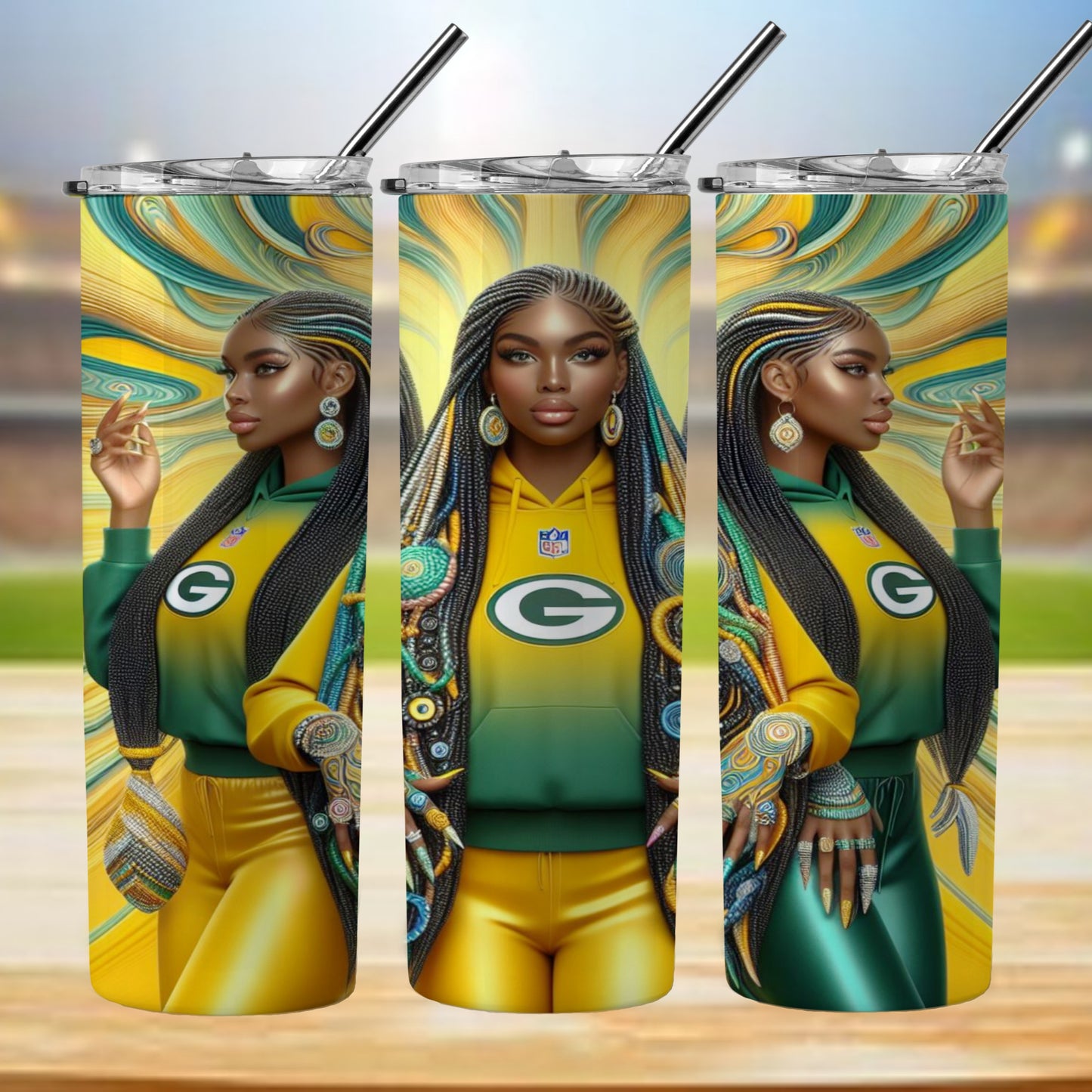 Kaleidoscope Football 20oz Sublimation Tumbler Image Bundle