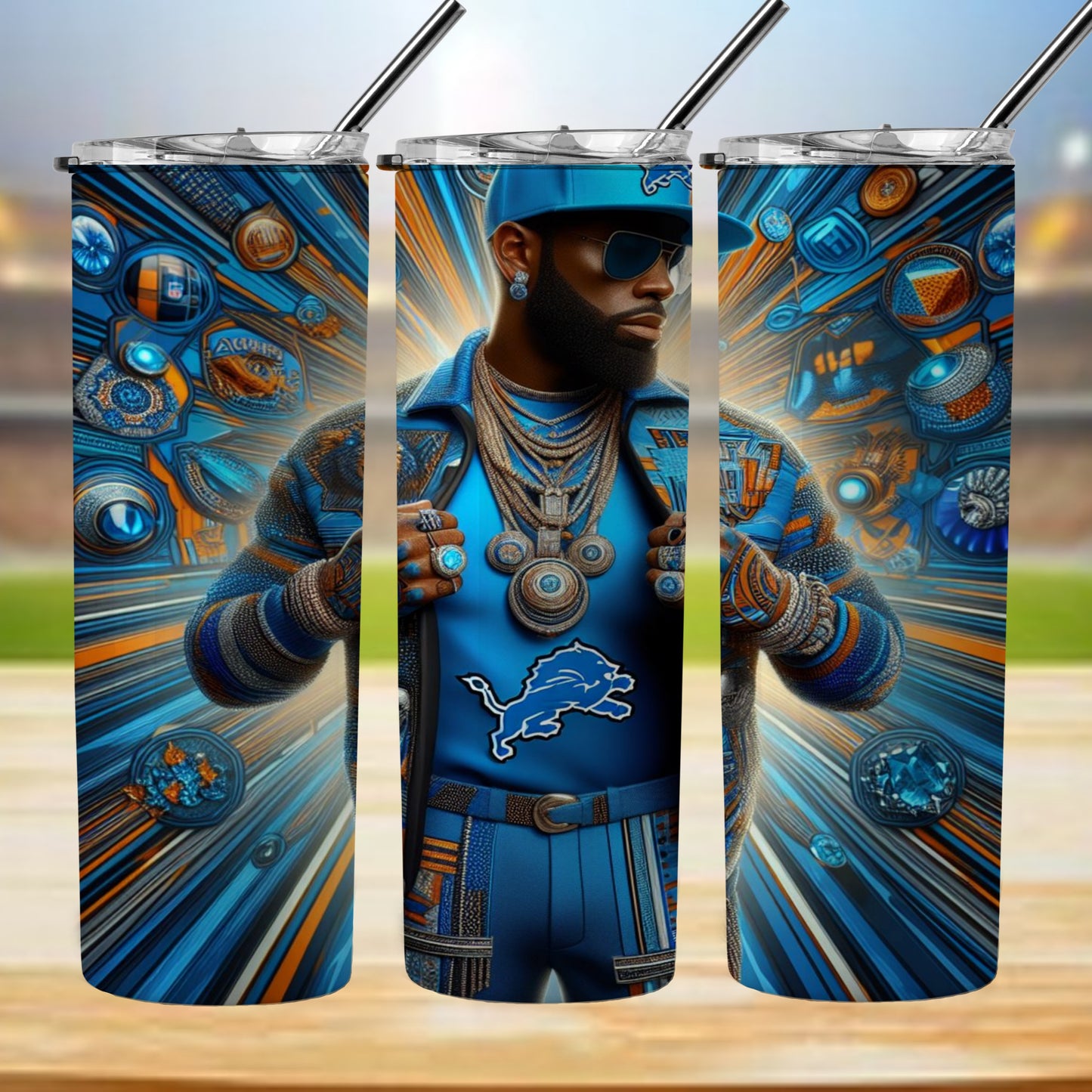 Kaleidoscope Football 20oz Sublimation Tumbler Image Bundle