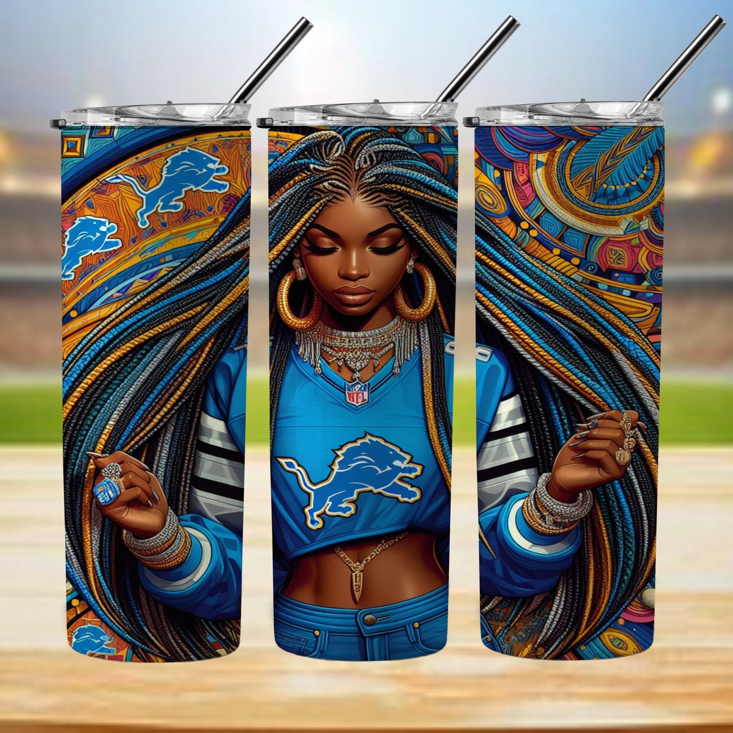 Kaleidoscope Football 20oz Sublimation Tumbler Image Bundle