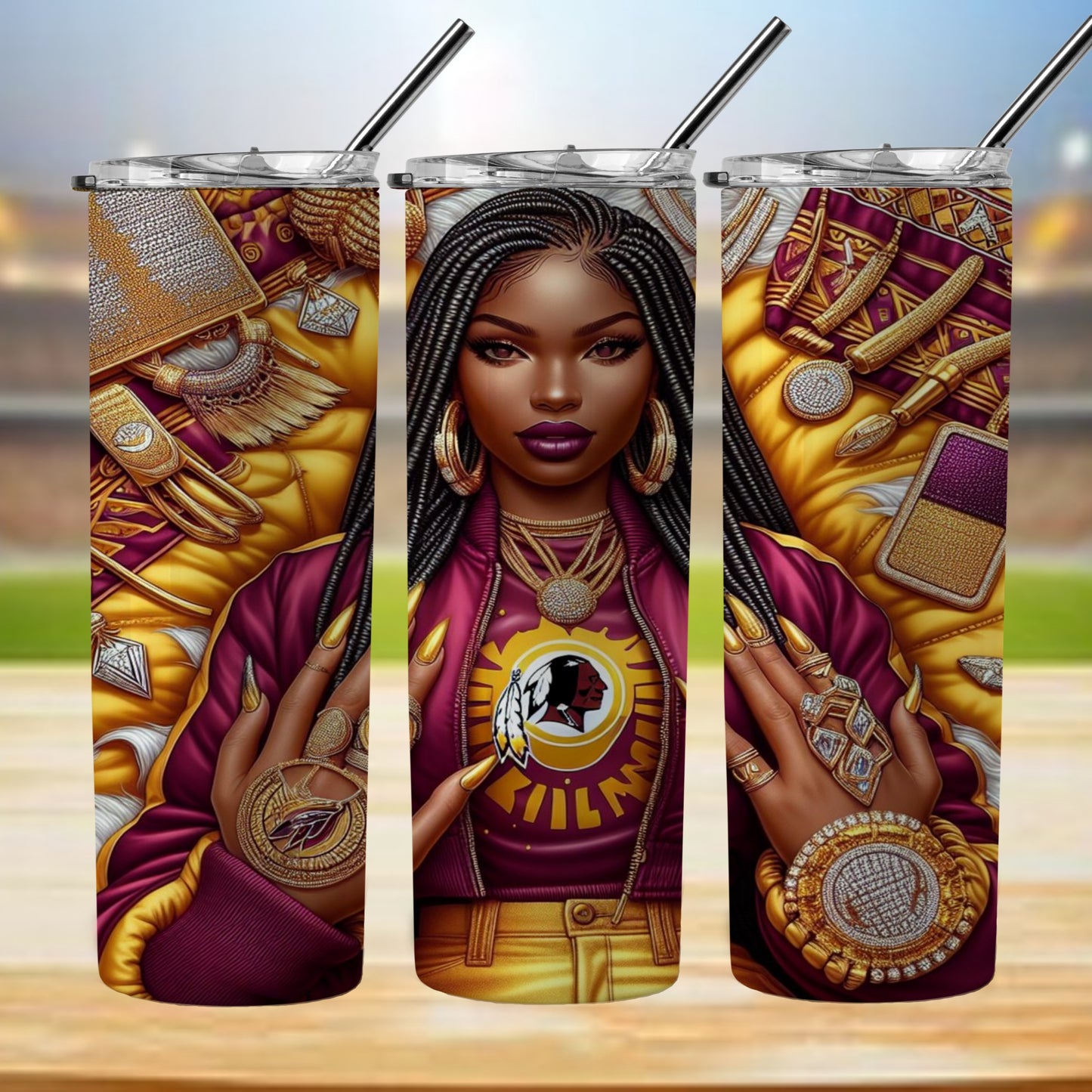 Kaleidoscope Football 20oz Sublimation Tumbler Image Bundle