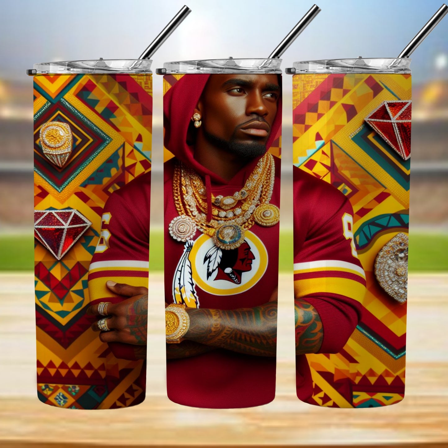 Kaleidoscope Football 20oz Sublimation Tumbler Image Bundle