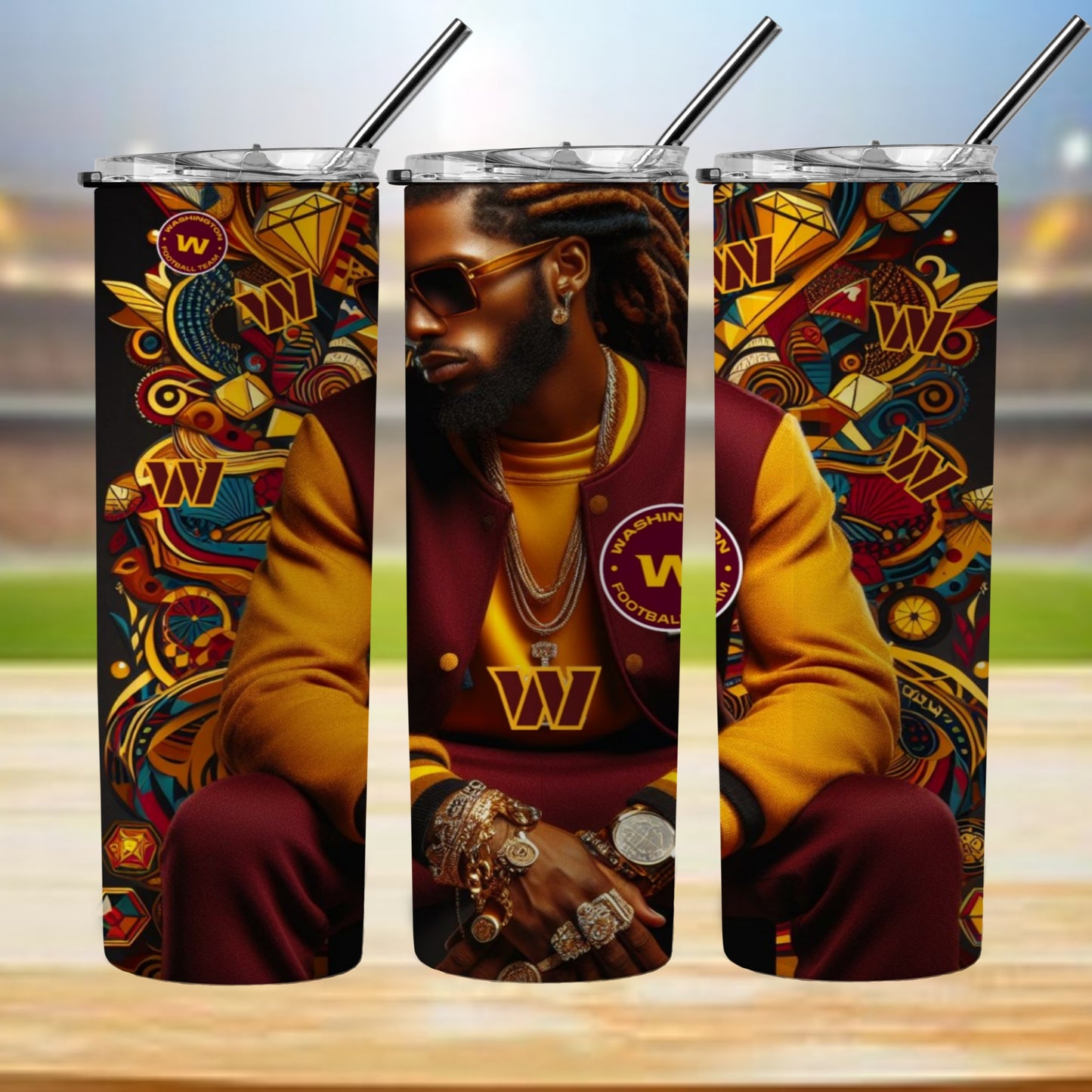 Kaleidoscope Football 20oz Sublimation Tumbler Image Bundle