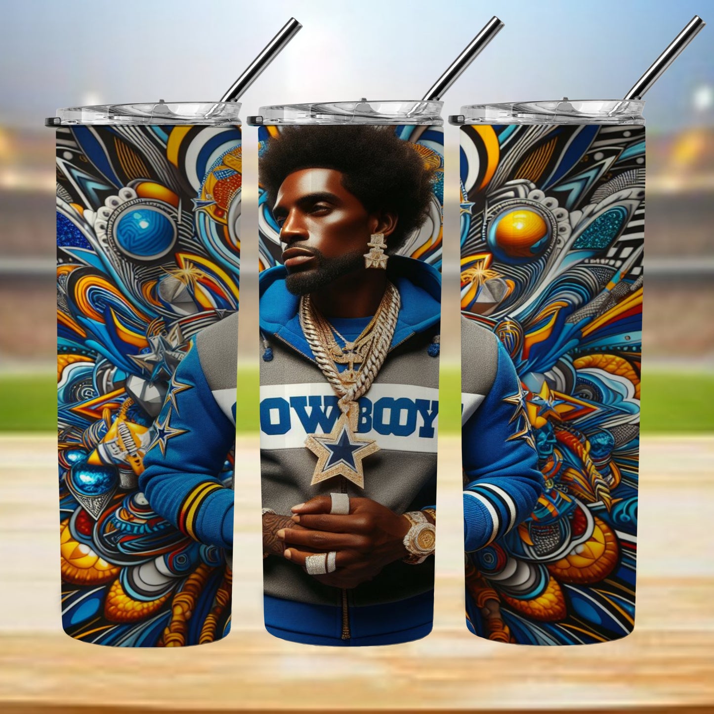 Kaleidoscope Football 20oz Sublimation Tumbler Image Bundle