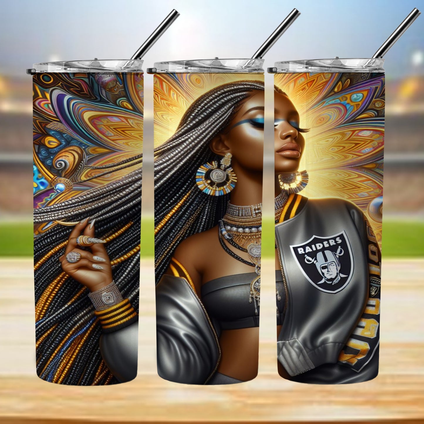 Kaleidoscope Football 20oz Sublimation Tumbler Image Bundle