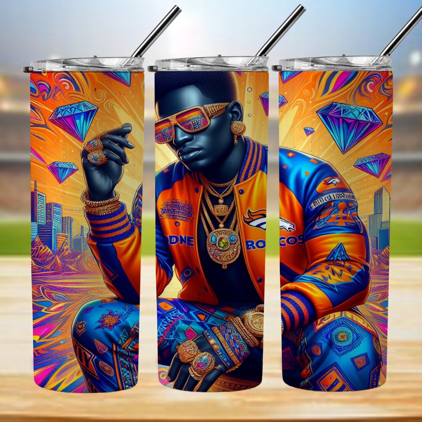 Kaleidoscope Football 20oz Sublimation Tumbler Image Bundle