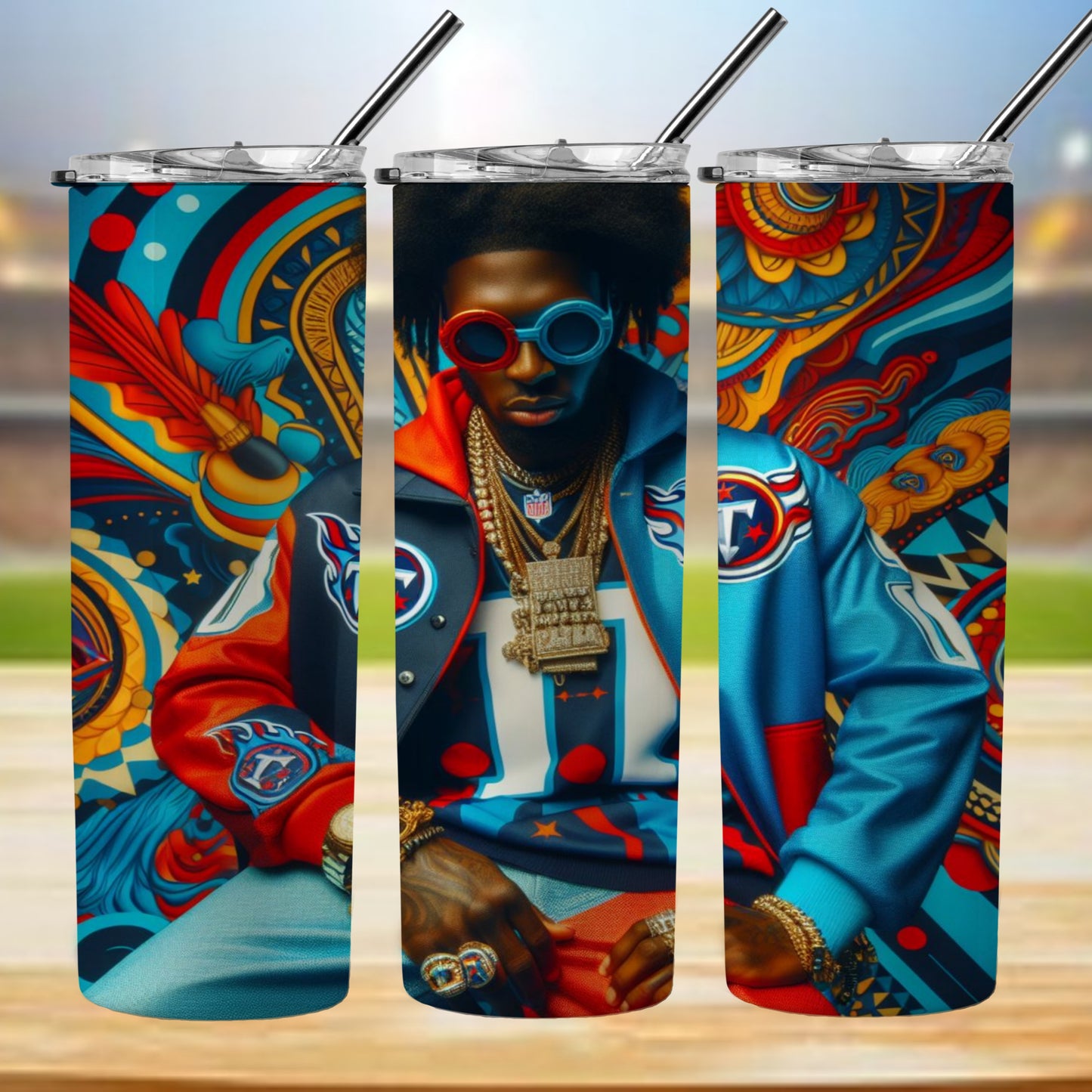 Kaleidoscope Football 20oz Sublimation Tumbler Image Bundle