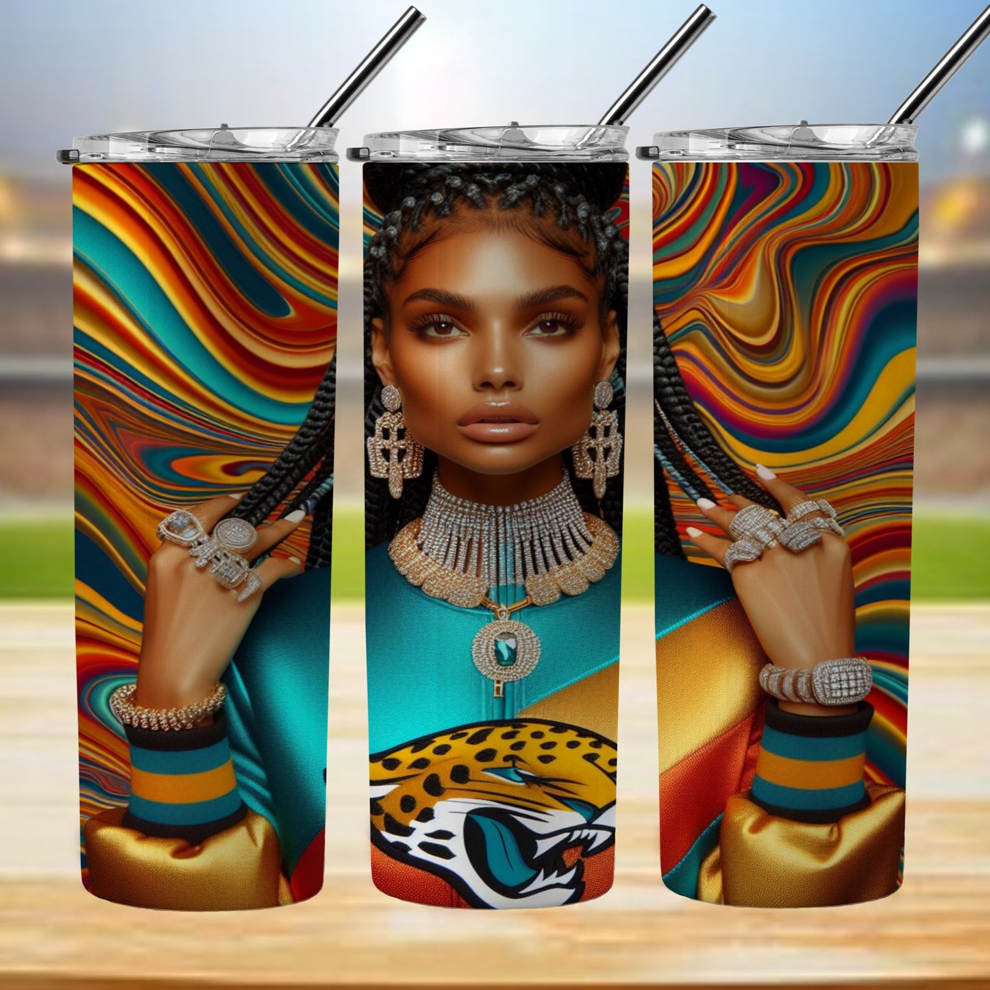 Kaleidoscope Football 20oz Sublimation Tumbler Image Bundle