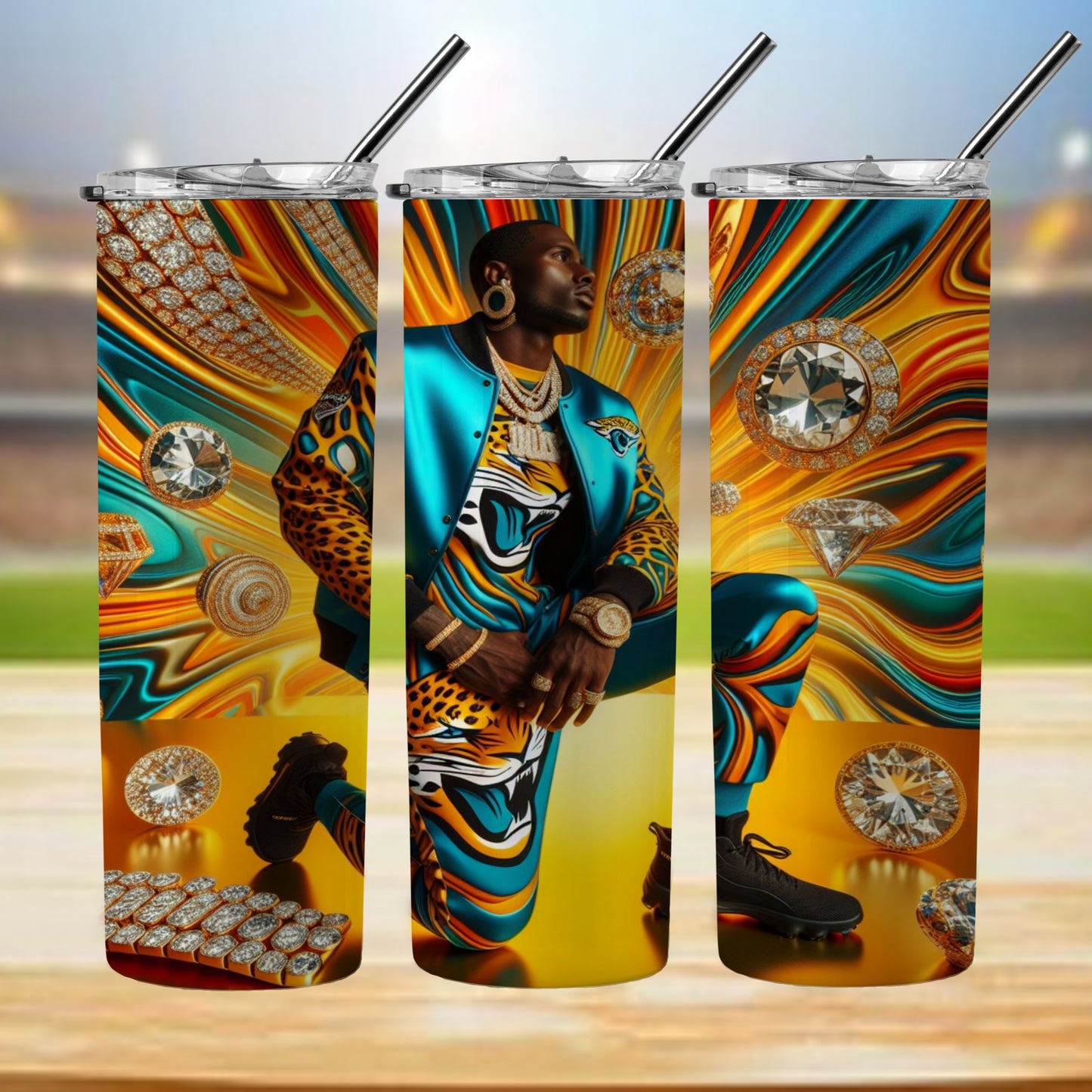 Kaleidoscope Football 20oz Sublimation Tumbler Image Bundle