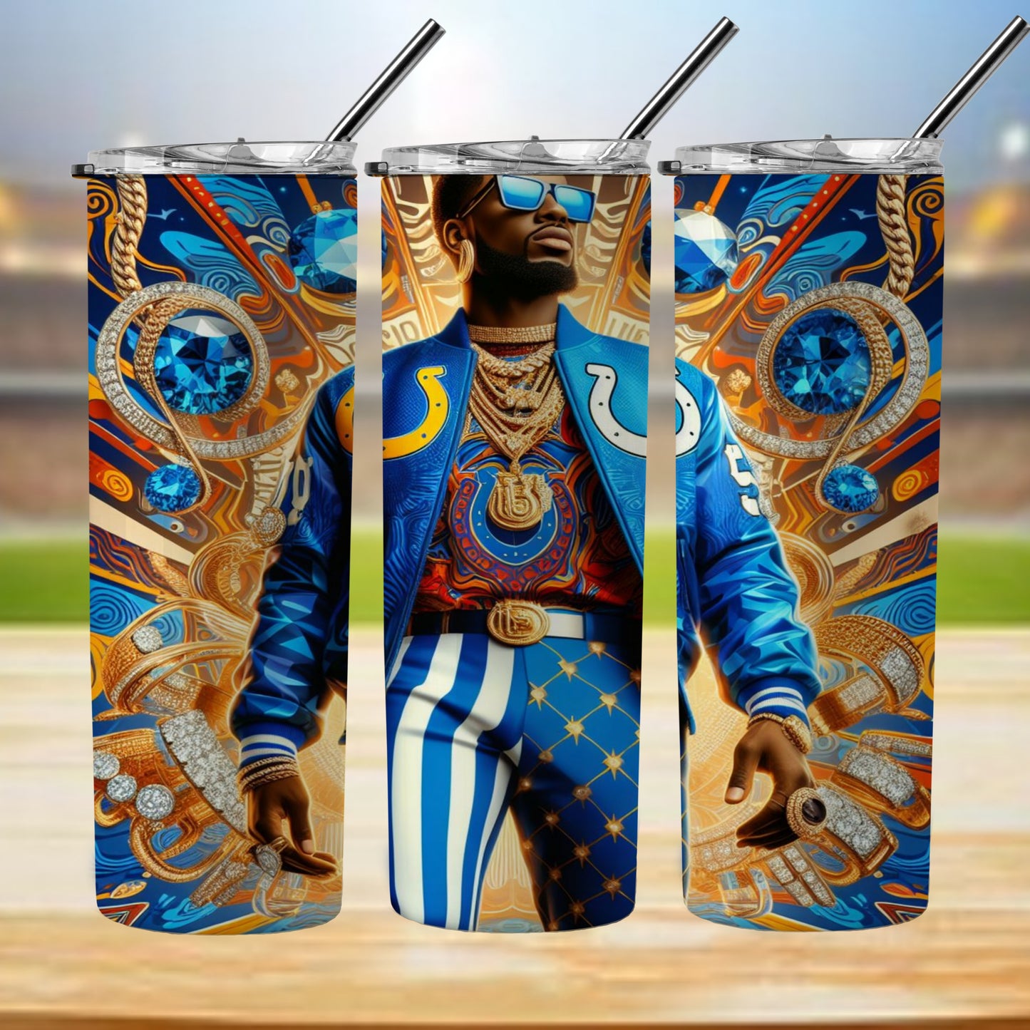 Kaleidoscope Football 20oz Sublimation Tumbler Image Bundle