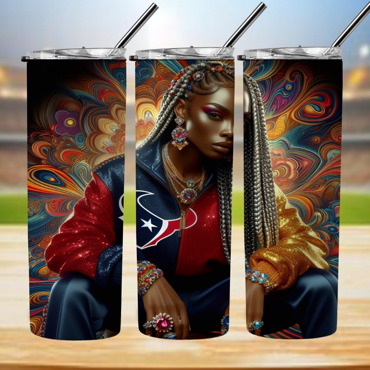 Kaleidoscope Football 20oz Sublimation Tumbler Image Bundle