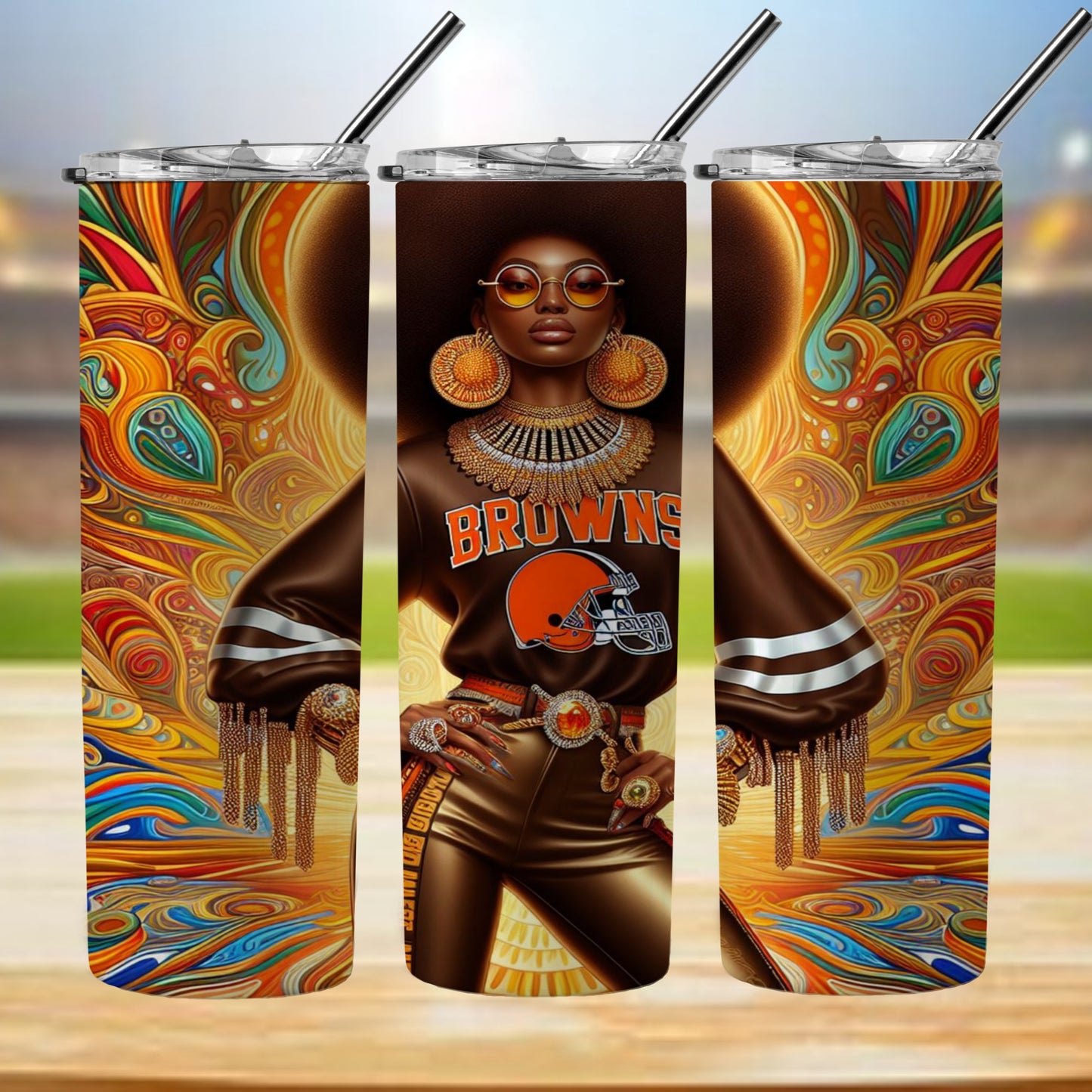 Kaleidoscope Football 20oz Sublimation Tumbler Image Bundle