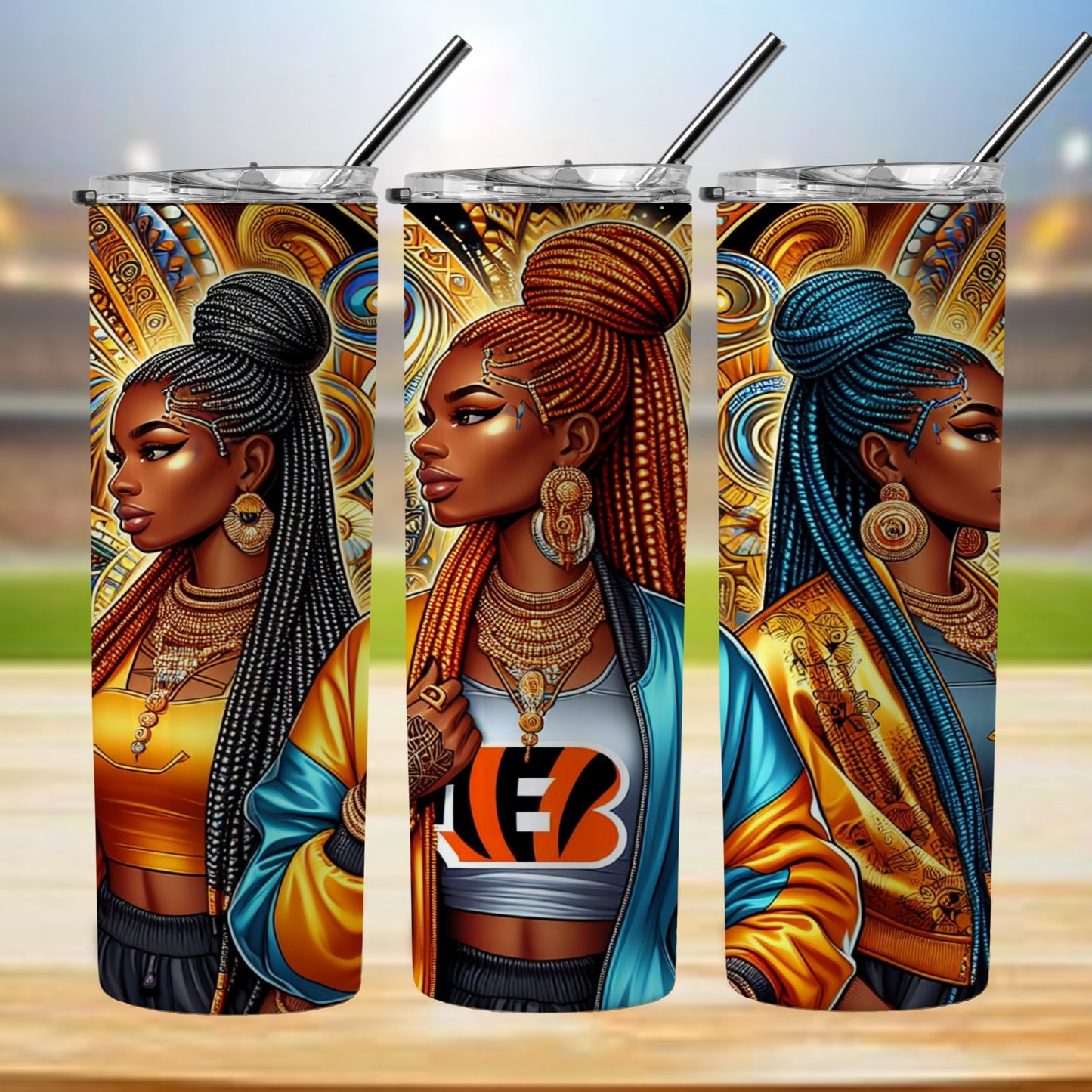 Kaleidoscope Football 20oz Sublimation Tumbler Image Bundle