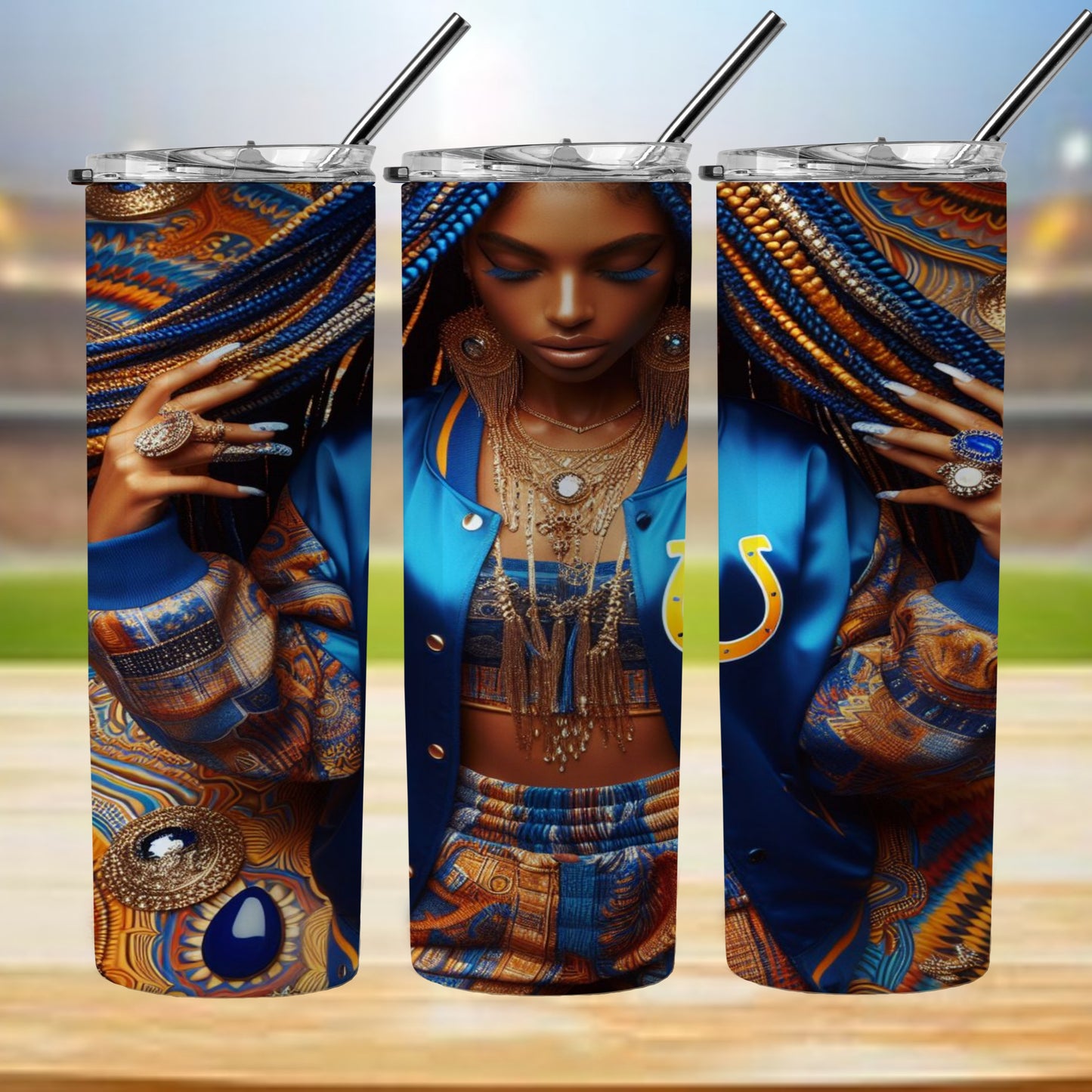 Kaleidoscope Football 20oz Sublimation Tumbler Image Bundle