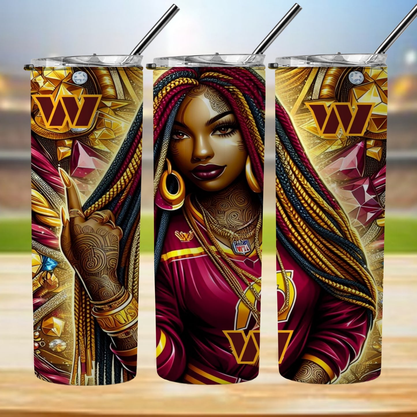 Kaleidoscope Football 20oz Sublimation Tumbler Image Bundle