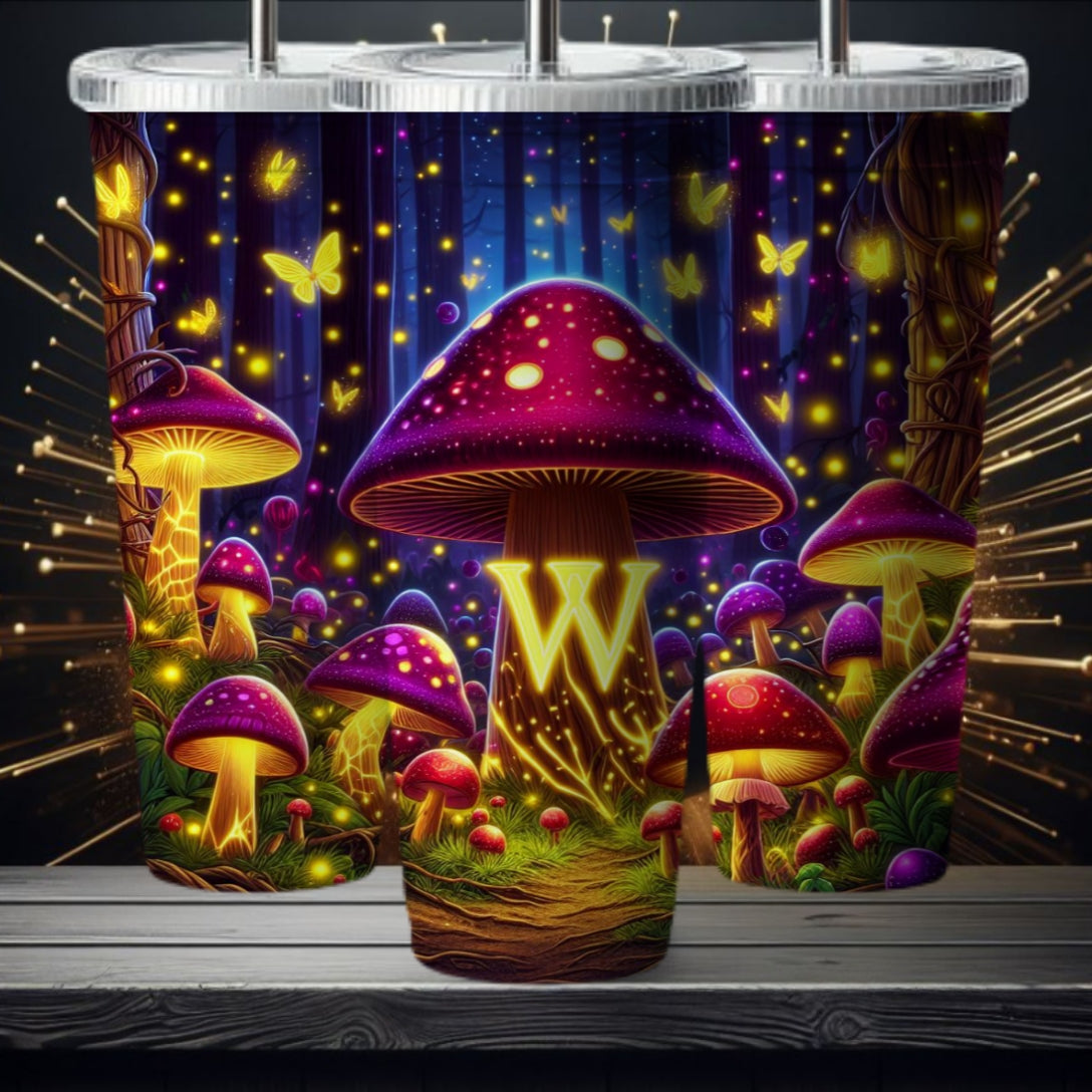 Light Football Mushroom 20oz Sublimation Tumbler Image Bundle