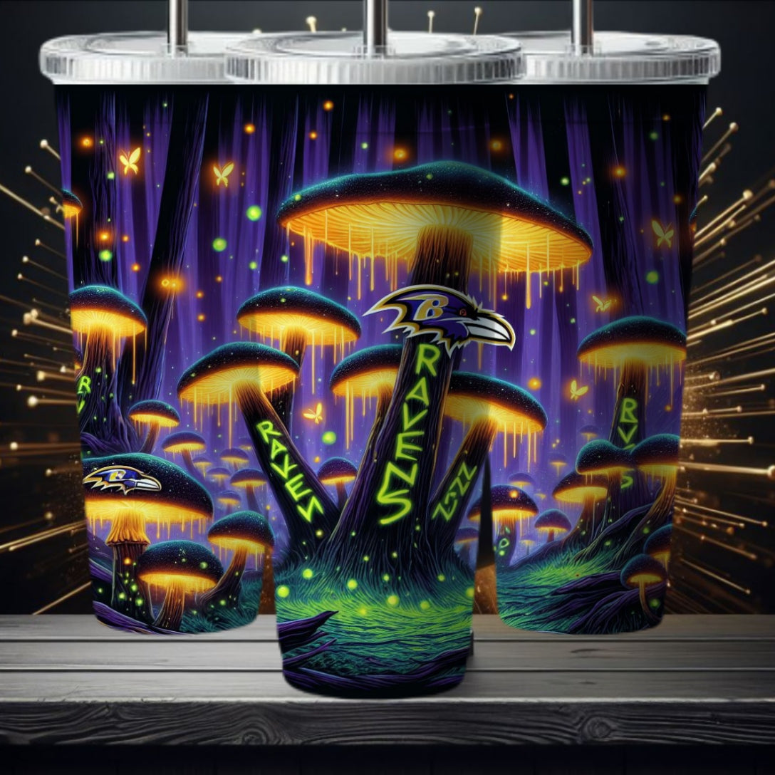 Light Football Mushroom 20oz Sublimation Tumbler Image Bundle