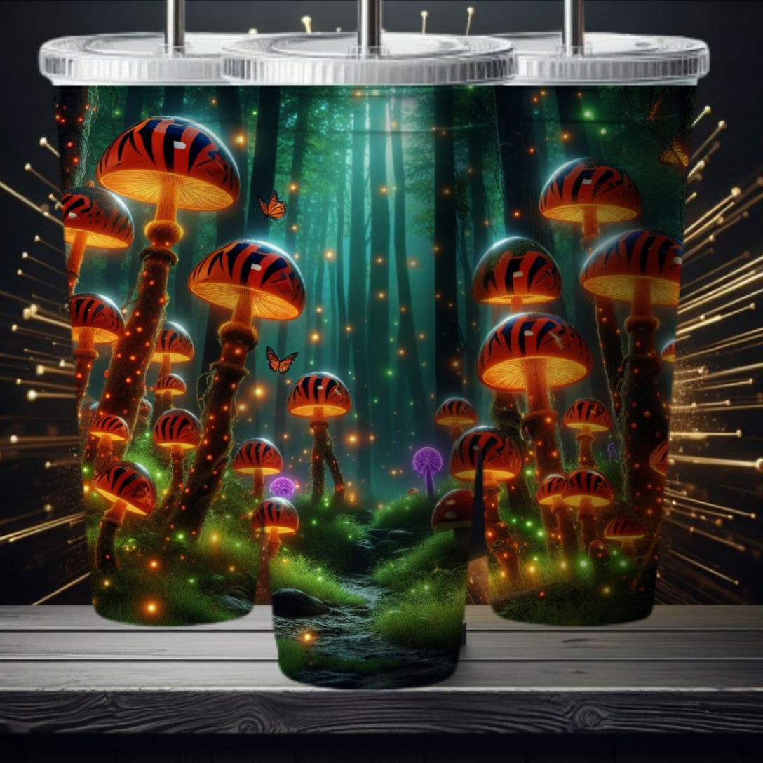 Light Football Mushroom 20oz Sublimation Tumbler Image Bundle