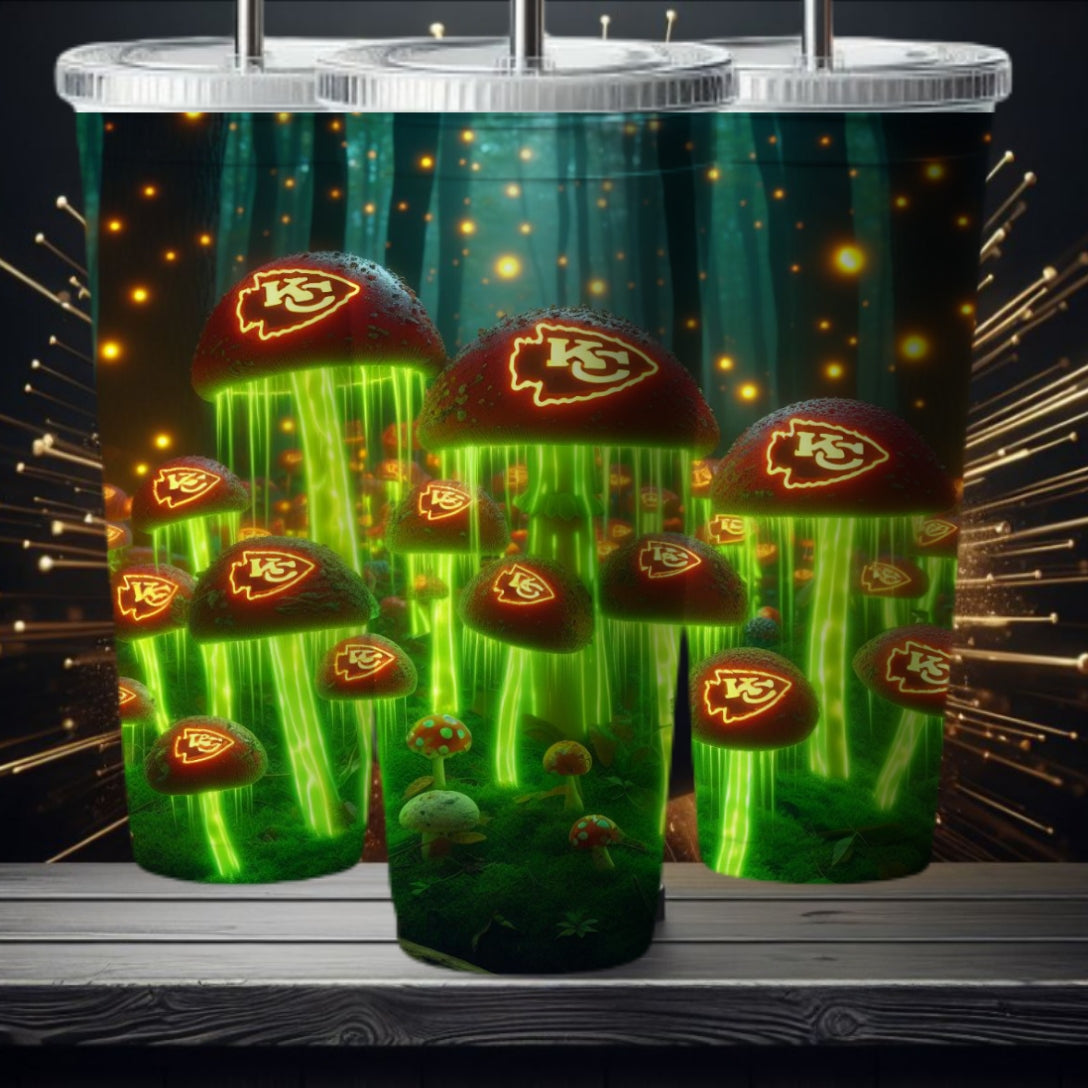 Light Football Mushroom 20oz Sublimation Tumbler Image Bundle