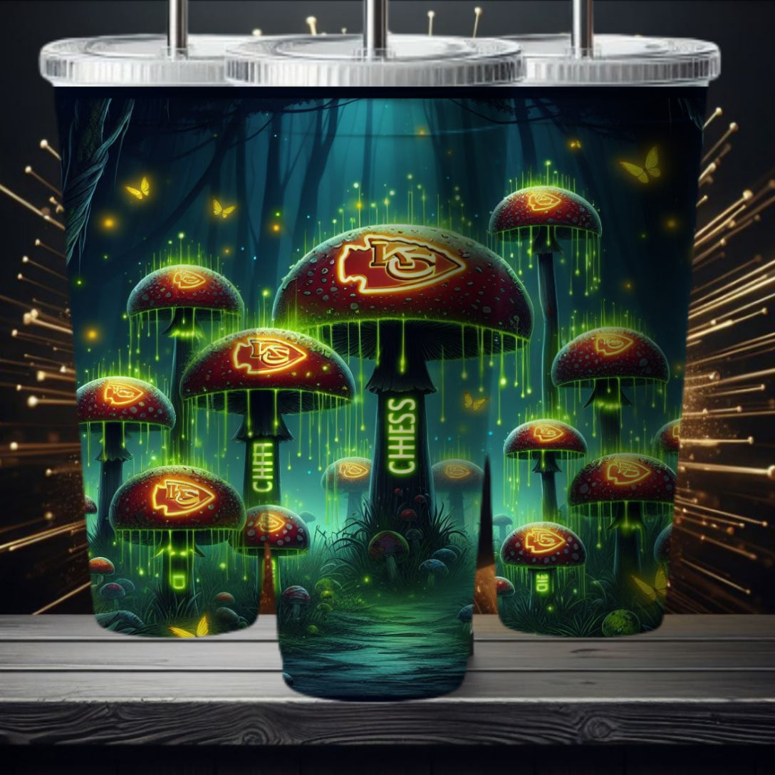 Light Football Mushroom 20oz Sublimation Tumbler Image Bundle