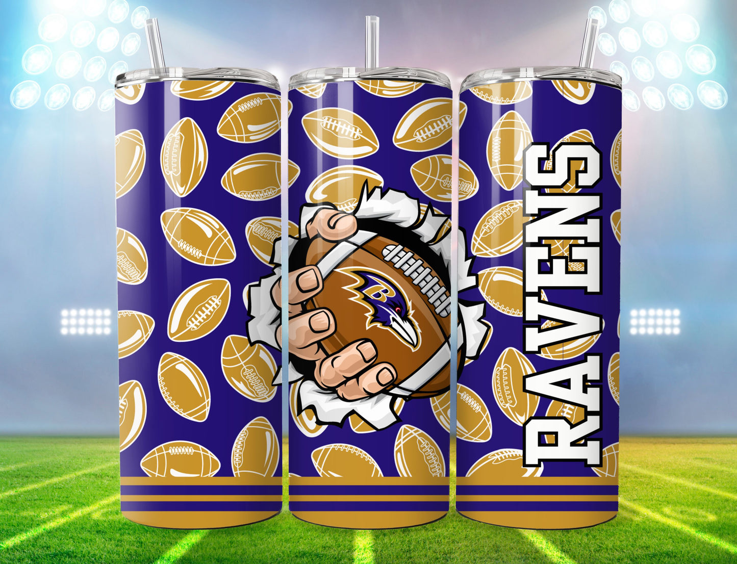 Football 20oz Sublimation Tumbler Image