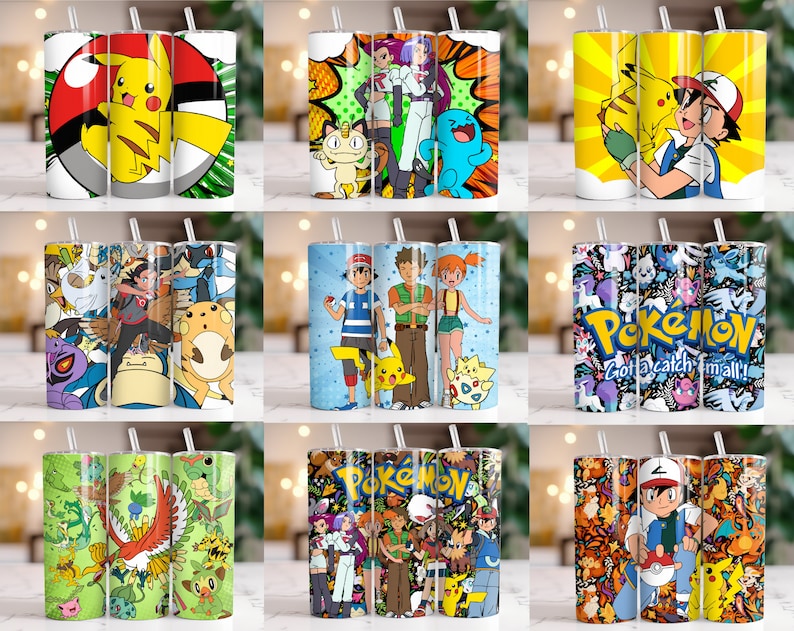 Pokemon Sublimation Tumbler Images Bundle 20 oz