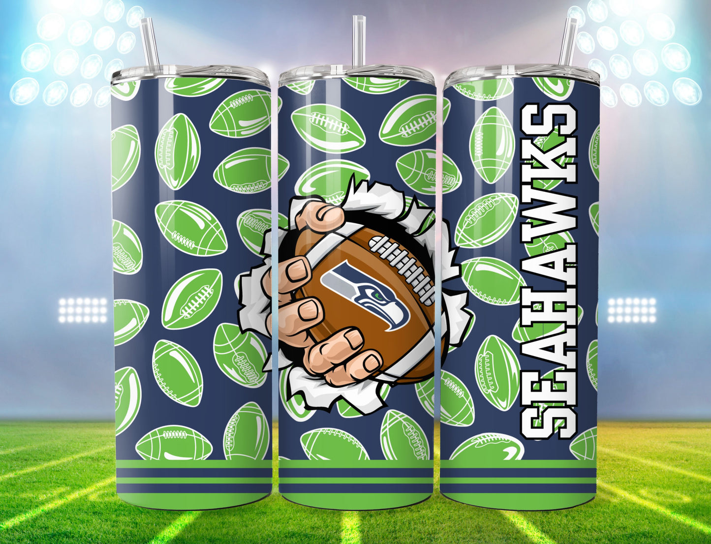 Football 20oz Sublimation Tumbler Image