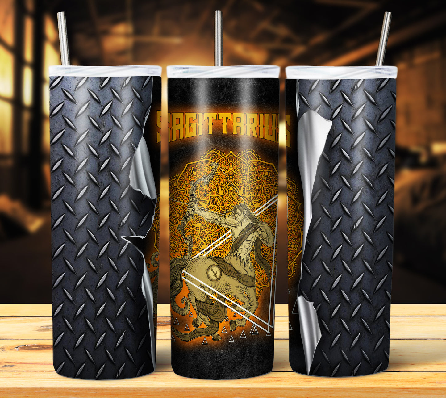 Zodiac Steel Grate 20oz Sublimation Tumbler Image