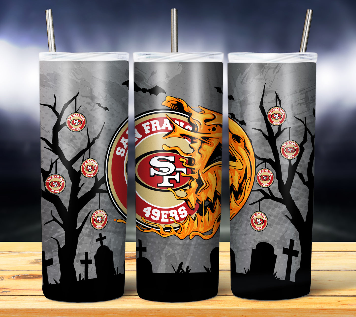 Jack o Lantern Football 20oz Sublimation Tumbler Image