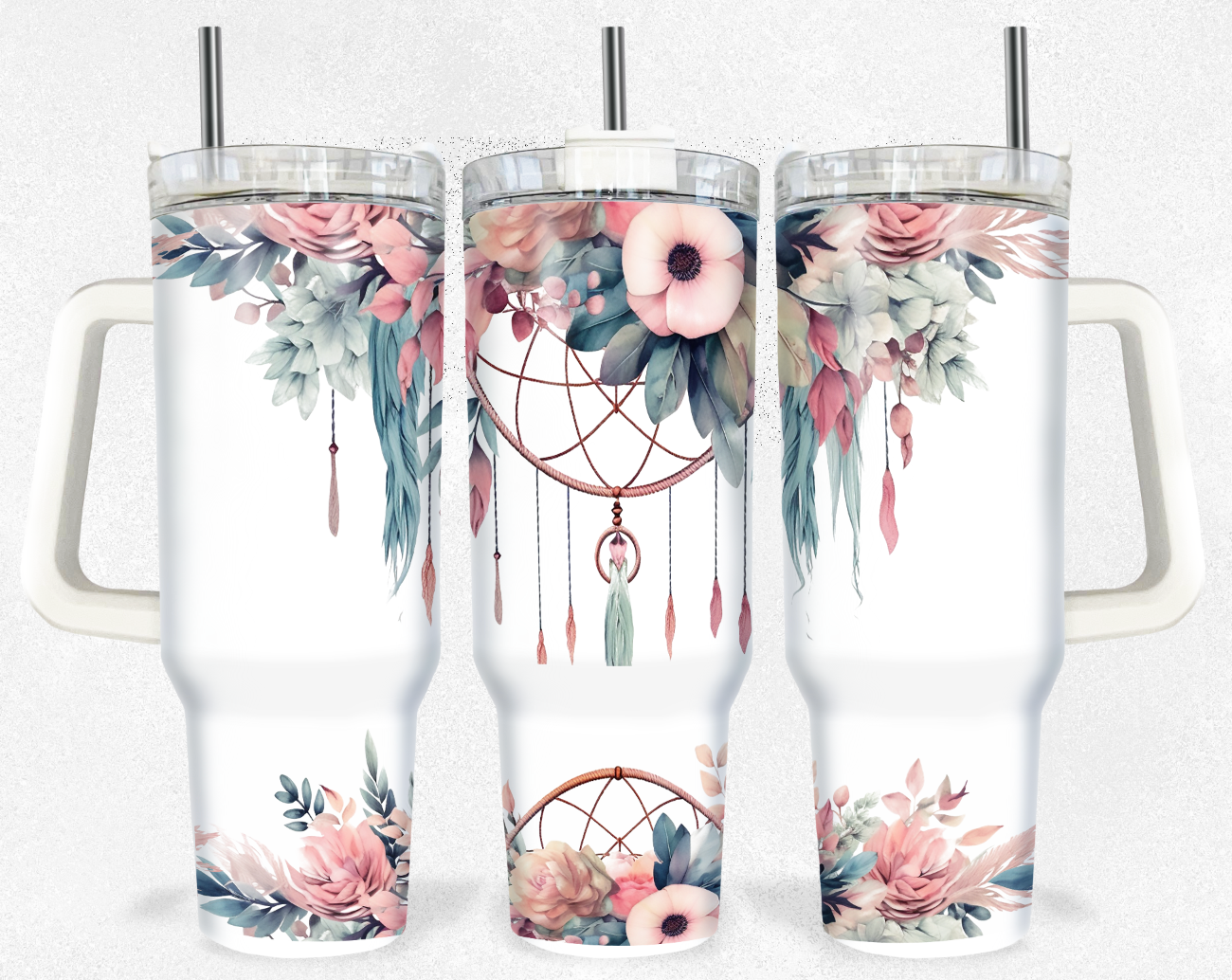 Floral 40oz Sublimation Tumbler Image