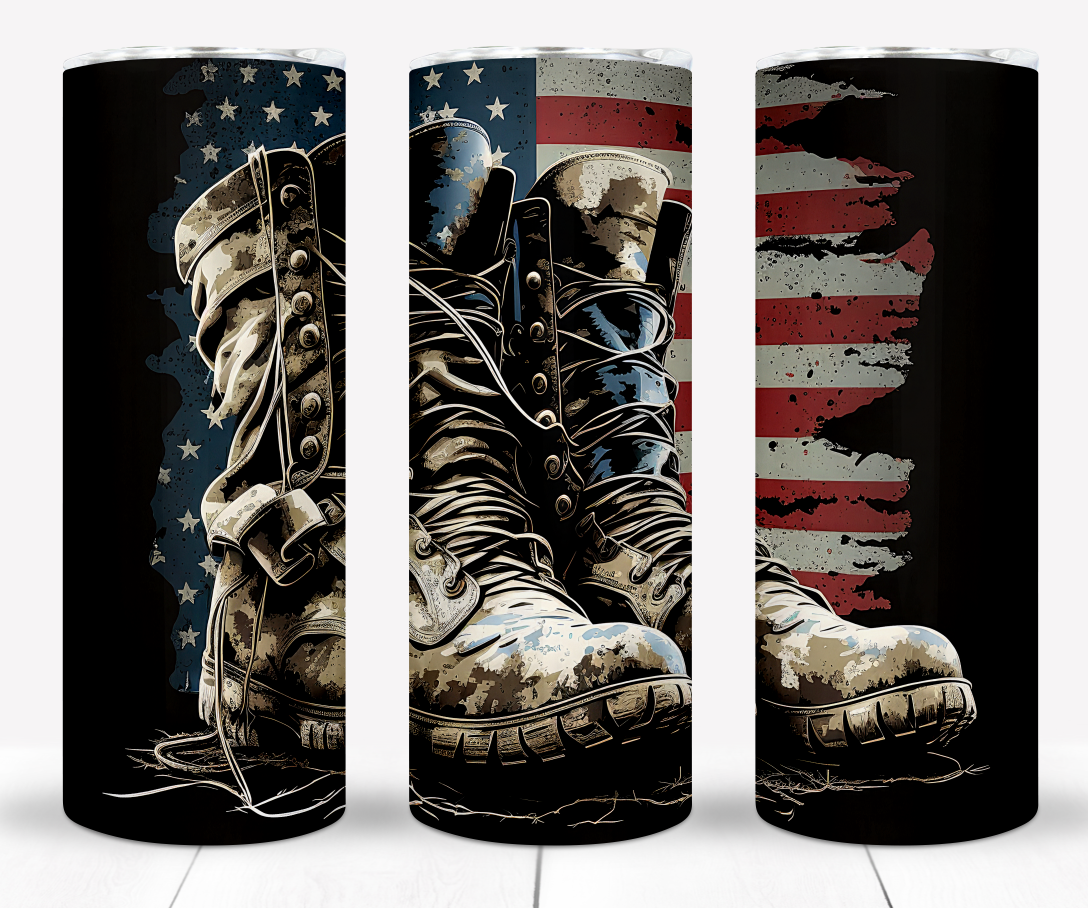 Military Boots 20oz Sublimation Tumbler Image