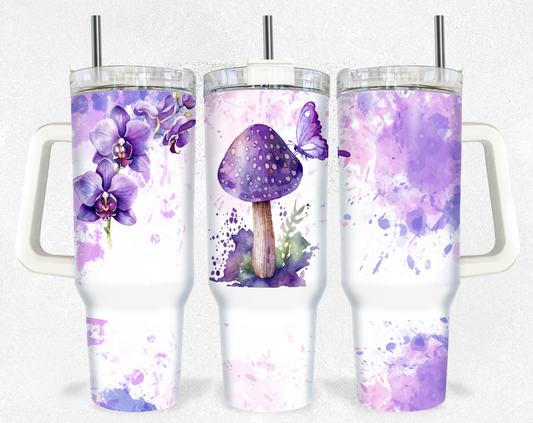 Floral Mushroom Sublimation 40oz Tumbler Image