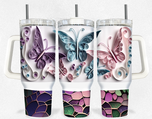 Butterflies Sublimation 40oz Tumbler Image