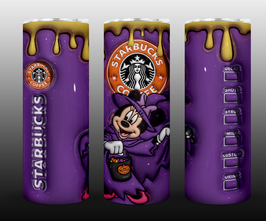 Halloween 3D Inflate Sublimation 20oz Tumbler Image Puff