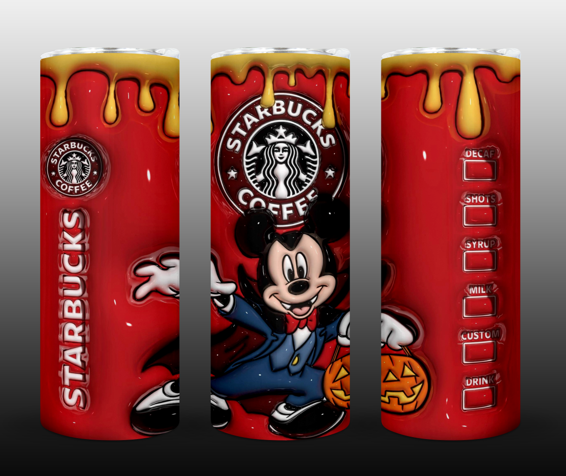 Halloween 3D Inflate Sublimation 20oz Tumbler Image Puff