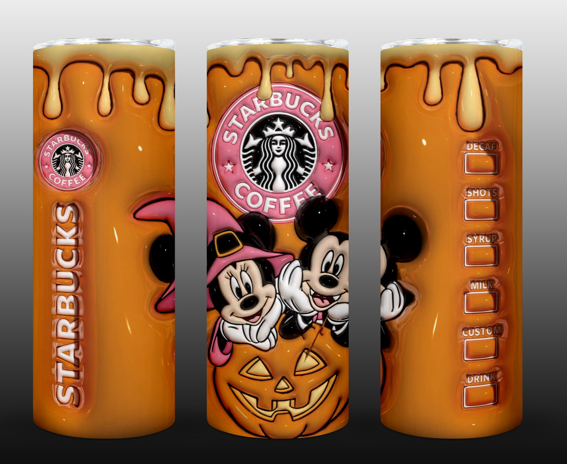 Halloween 3D Inflate Sublimation 20oz Tumbler Image Puff