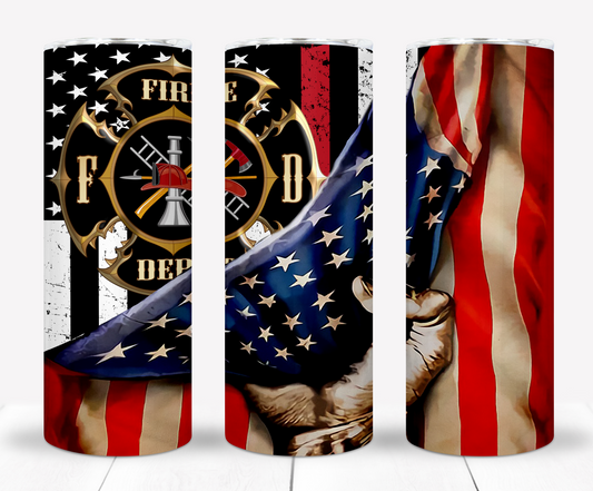 Fireman 20oz Sublimation Tumbler Image