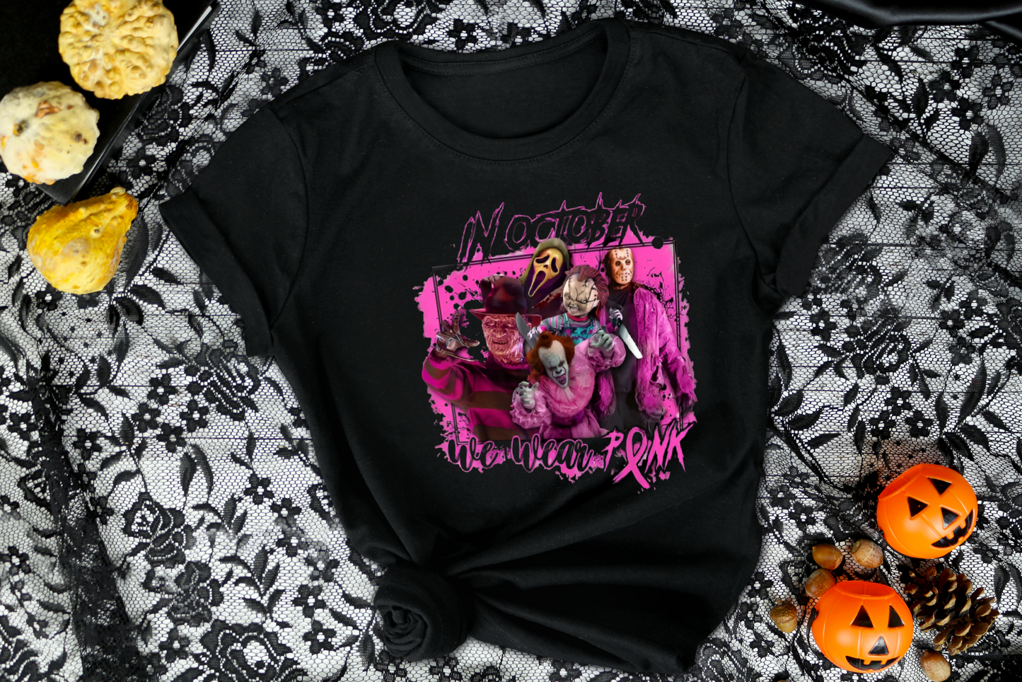 Horror Breast Cancer Sublimation/DTF T-Shirt Image Bundle