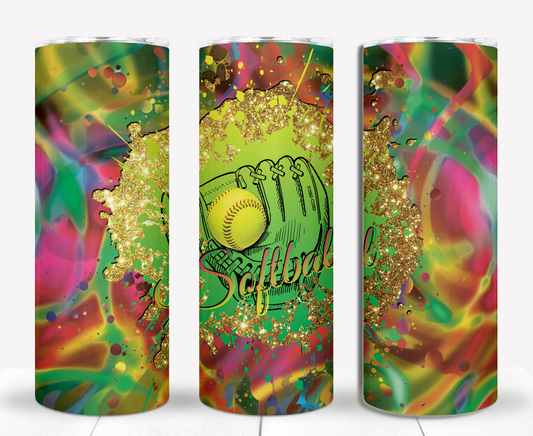 Softball 20oz Sublimation Tumbler Image