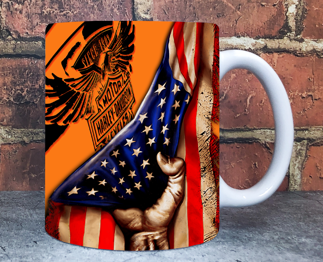 Flag Motorcycle 11/15oz Mug Sublimation Tumbler Image