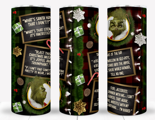 Christmas Grouch Sublimation 20oz Tumbler Image