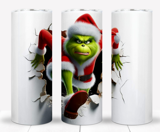 3D Christmas Grouch Sublimation 20oz Image