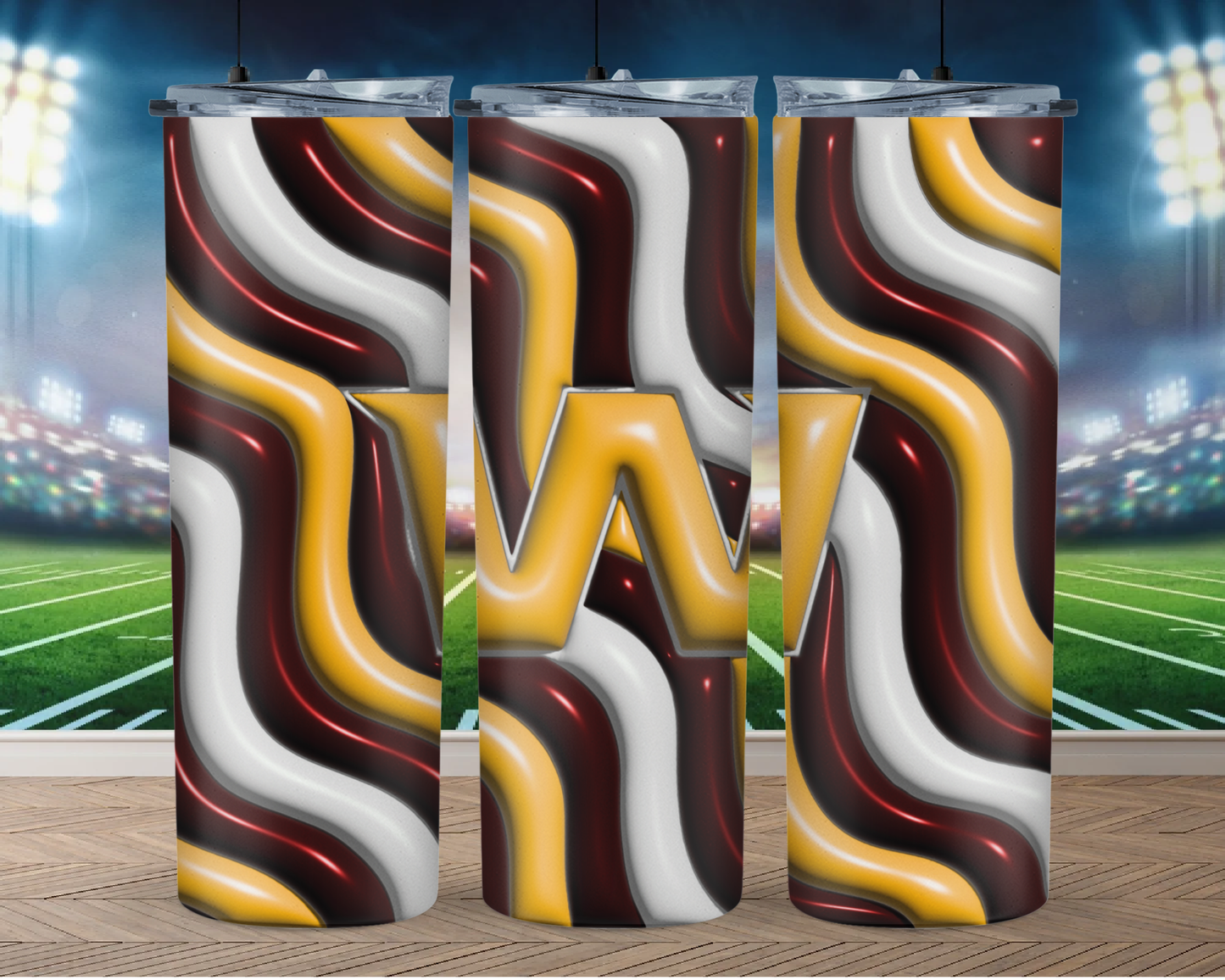 3D Inflate Football 20oz Sublimation Tumbler Image