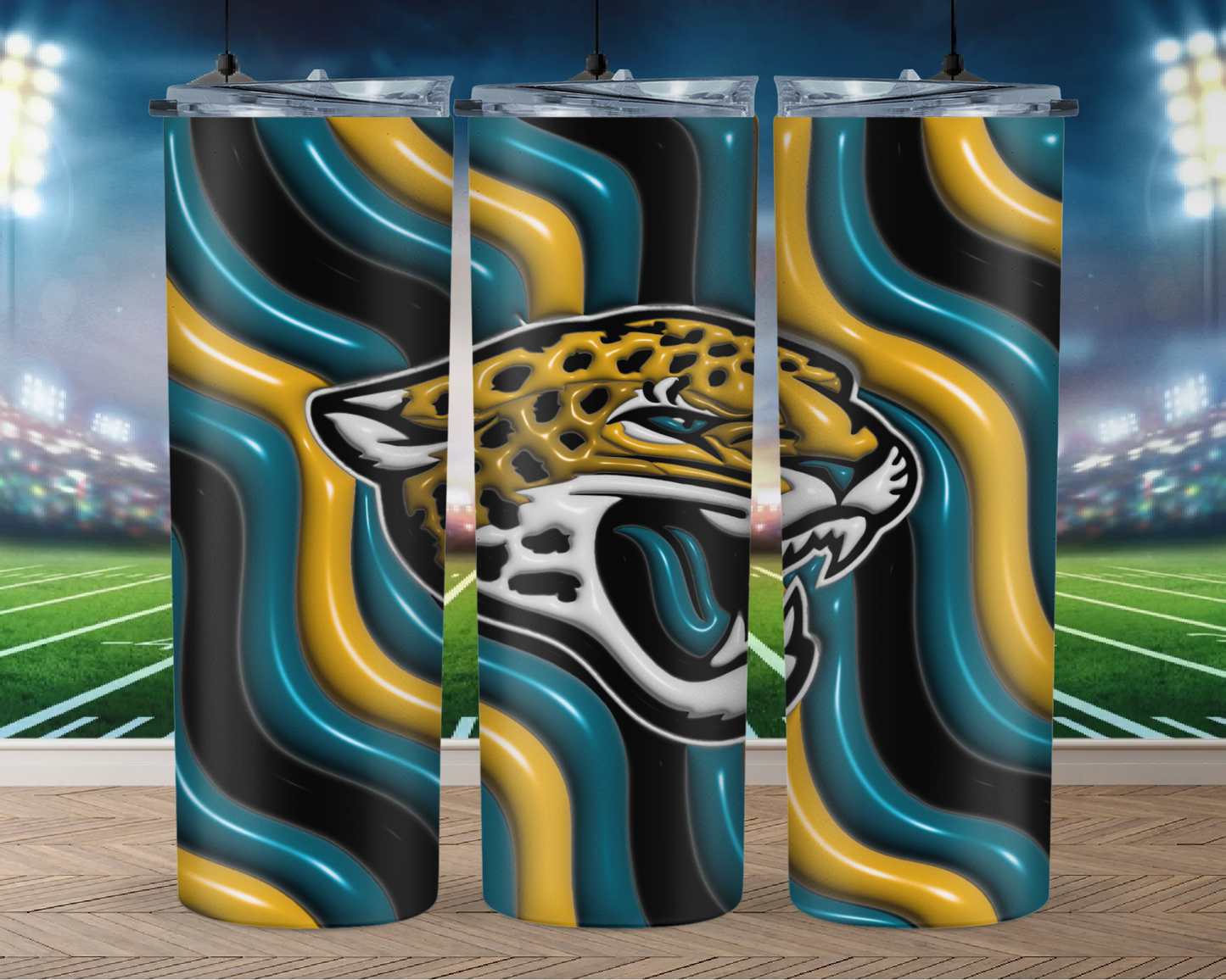 3D Inflate Football 20oz Sublimation Tumbler Image