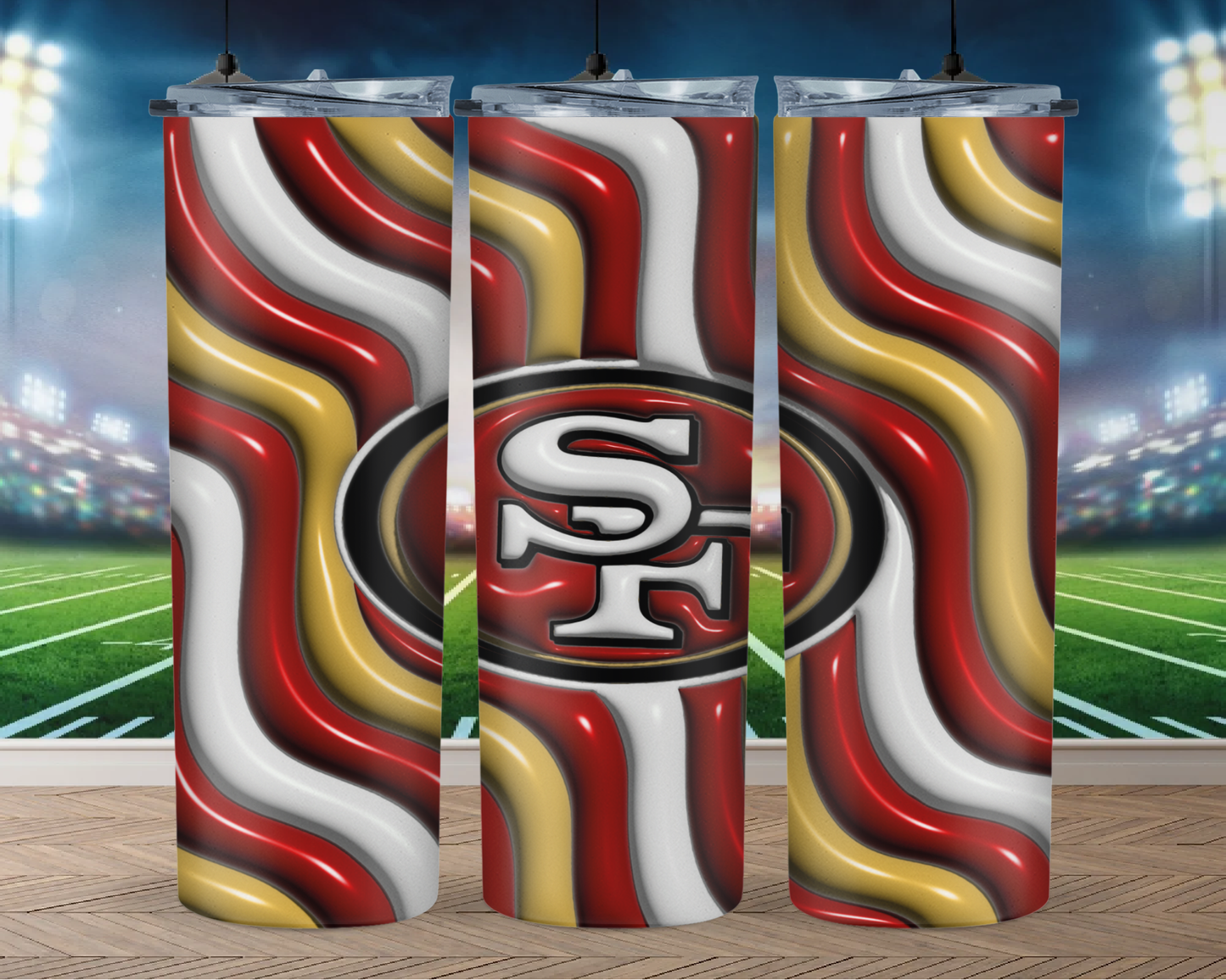 3D Inflate Football 20oz Sublimation Tumbler Image