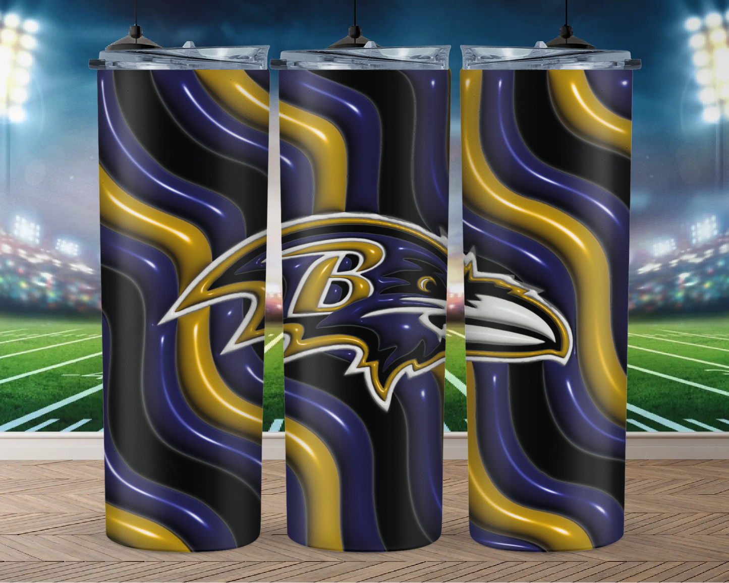 3D Inflate Football 20oz Sublimation Tumbler Image