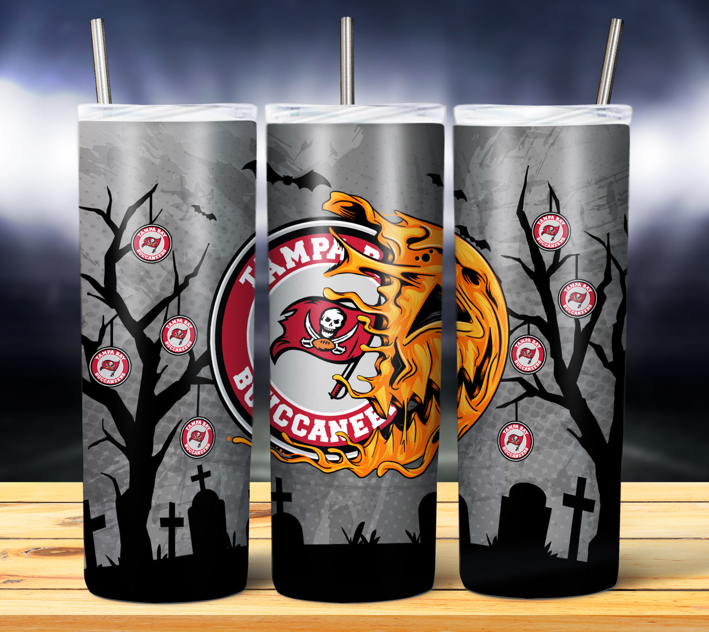 Jack o Lantern Football 20oz Sublimation Tumbler Image