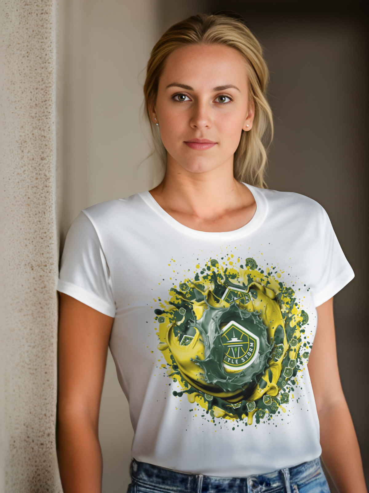 Women's Splatter Basketball Sublimation/DTF T-shirt Images
