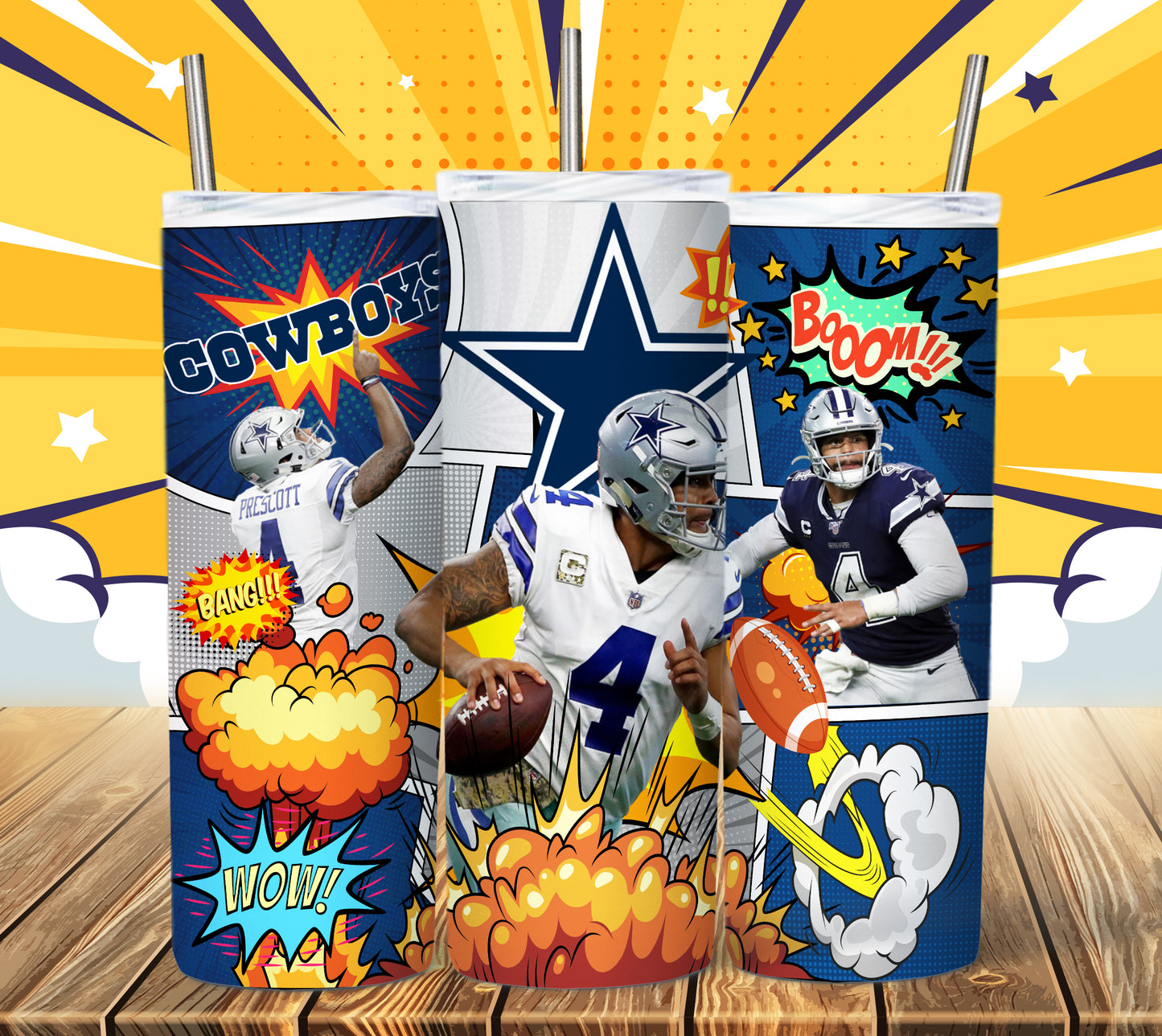 Football 20oz Sublimation Tumbler Image